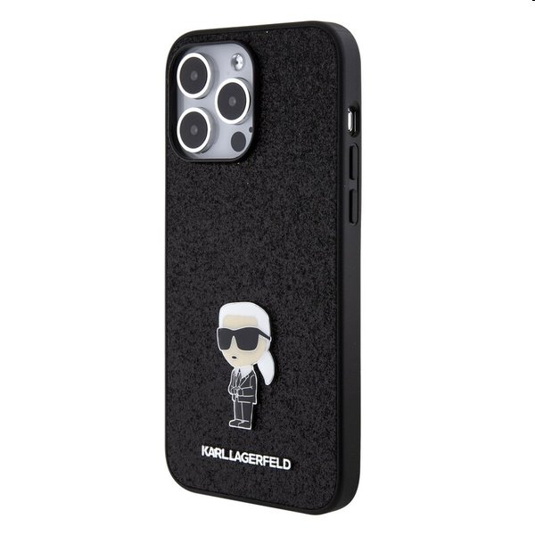 Karl Lagerfeld Fixed Glitter Metal Ikonik pro Apple iPhone 15 Pro Max, černé Karl Lagerfeld Fixed Glitter Metal Ikonik pro Apple iPhone 15 Pro Max, černé