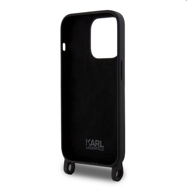 Karl Lagerfeld Liquid Silicone Crossbody Ikonik pro Apple iPhone 15 Pro Max, černé Karl Lagerfeld Liquid Silicone Crossbody Ikonik pro Apple iPhone 15 Pro Max, černé