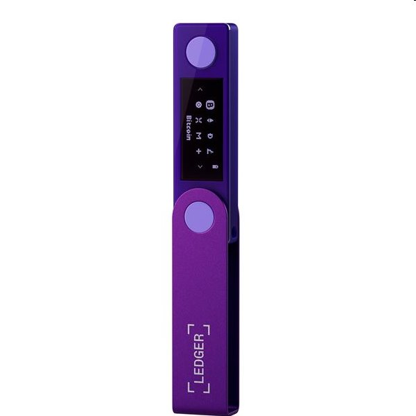 Ledger Nano X hardverová peněženka na kryptoměny, amethyst purple