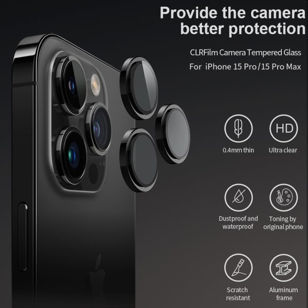 Nillkin CLRFilm Camera Optik for Apple iPhone 15 Pro/15 Pro Max, black