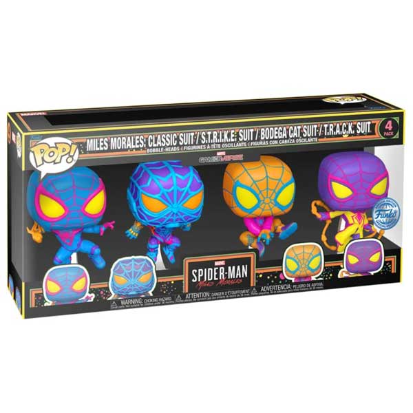 POP! 4 Pack Spider Man Miles Morales (Marvel) Special Edition (Blacklight)