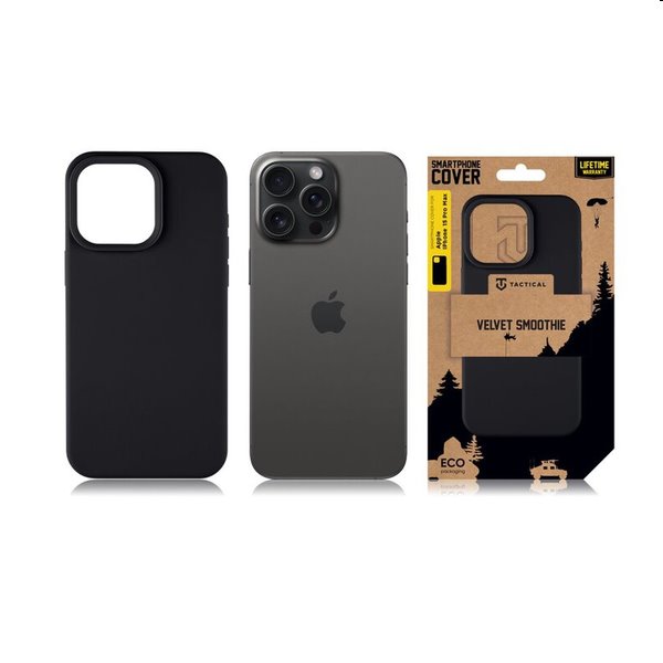 Pouzdro Tactical Velvet Smoothie pro Apple iPhone 15 Pro Max, černé Pouzdro Tactical Velvet Smoothie pro Apple iPhone 15 Pro Max, černé