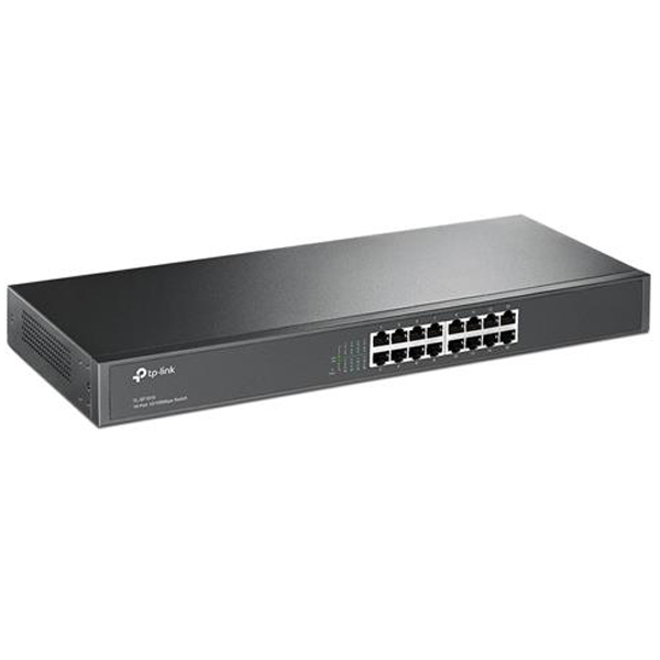 tp-link TL-SF1016, 16 portový Rack Switch, 16x 10/100M RJ45 porty, 1U 19" montáž do racku, oceľové puzdro