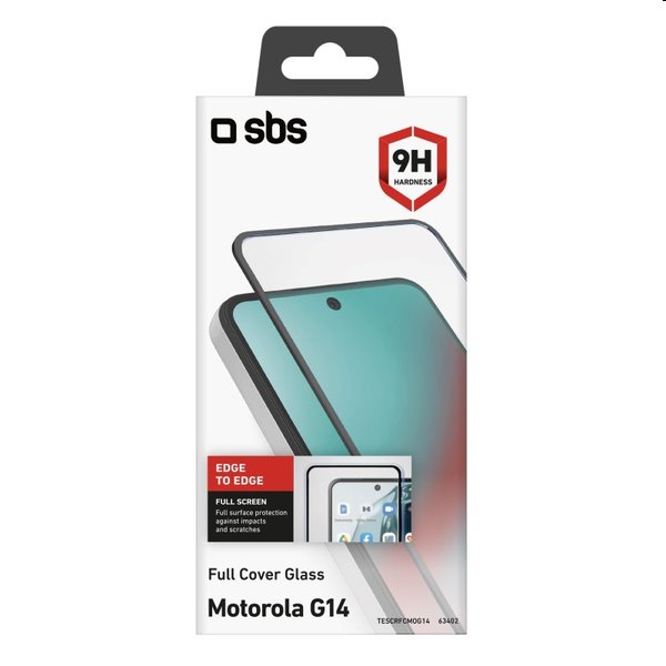 Tvrzené sklo SBS Full Cover pro Motorola Moto G14, černé Tvrzené sklo SBS Full Cover pro Motorola Moto G14, černé