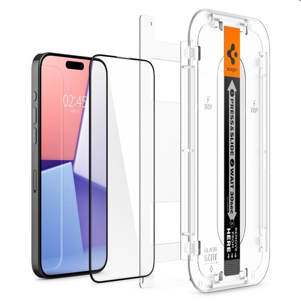 Tvrzené sklo Spigen tR ez Fit pro Apple iPhone 15 Pro Max, 2 kusy