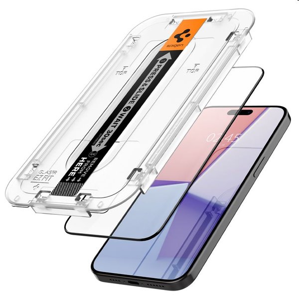 Tvrzené sklo Spigen tR ez Fit pro Apple iPhone 15 Pro Max, 2 kusy