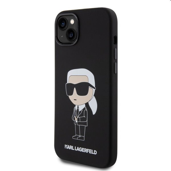 Zadní kryt Karl Lagerfeld Liquid Silicone Ikonik NFT pro Apple iPhone 15 Plus, černé
