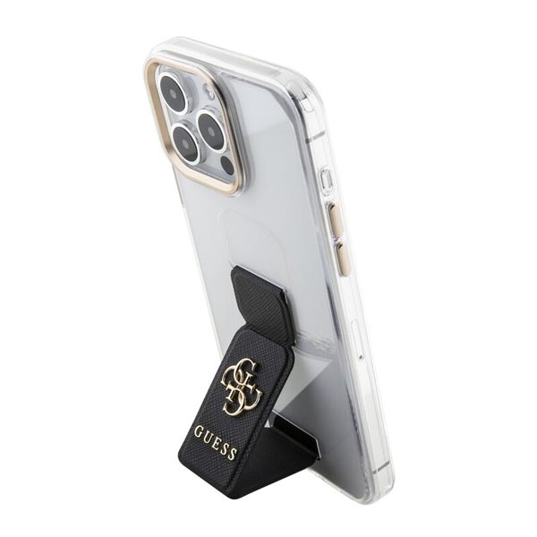 Guess PU Grip Stand 4G Metal Logo Zadní kryt pro iPhone 15 Pro, black
