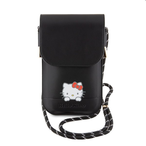 Hello Kitty PU Daydreaming Logo Leather Wallet Phone Bag, black Hello Kitty PU Daydreaming Logo Leather Wallet Phone Bag, black