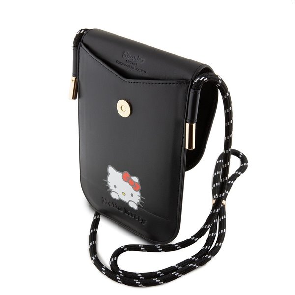 Hello Kitty PU Daydreaming Logo Leather Wallet Phone Bag, black