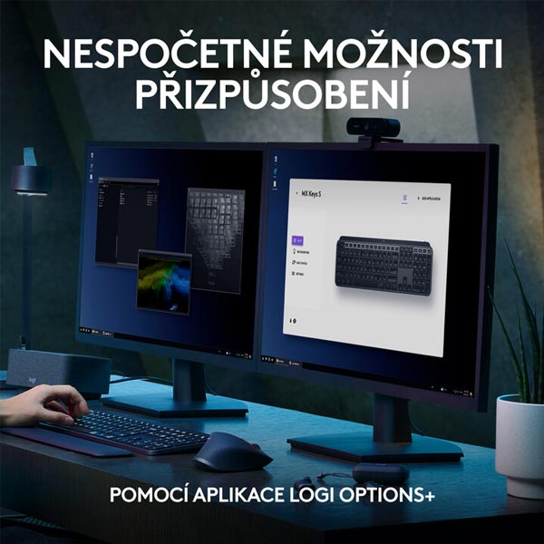 Logitech MX Keys S - bezdrátová podsvícená klávesnice - US - světle šedá Logitech MX Keys S - bezdrátová podsvícená klávesnice - US - světle šedá
