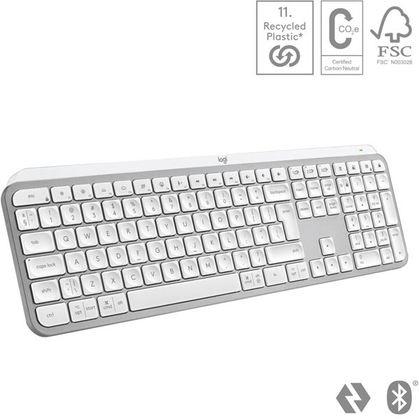 Logitech MX Keys S - bezdrátová podsvícená klávesnice - US - světle šedá Logitech MX Keys S - bezdrátová podsvícená klávesnice - US - světle šedá