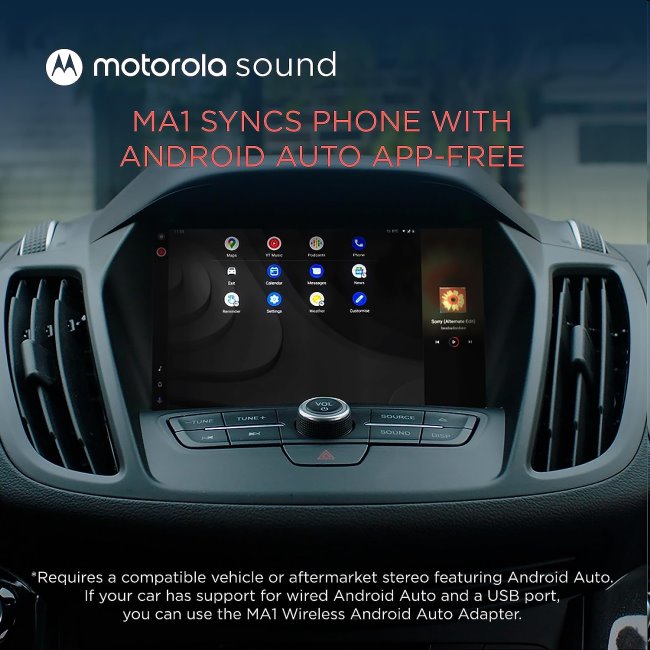 Motorola MA1 bezdrátový adaptér pro Android Auto Motorola MA1 bezdrátový adaptér pro Android Auto