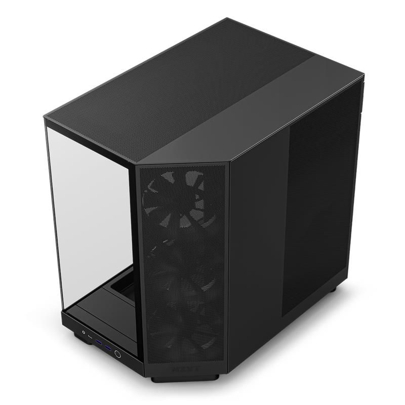NZXT case H6 Flow / 3x120 mm fan / tempered glass / mesh panel / black NZXT case H6 Flow / 3x120 mm fan / tempered glass / mesh panel / black