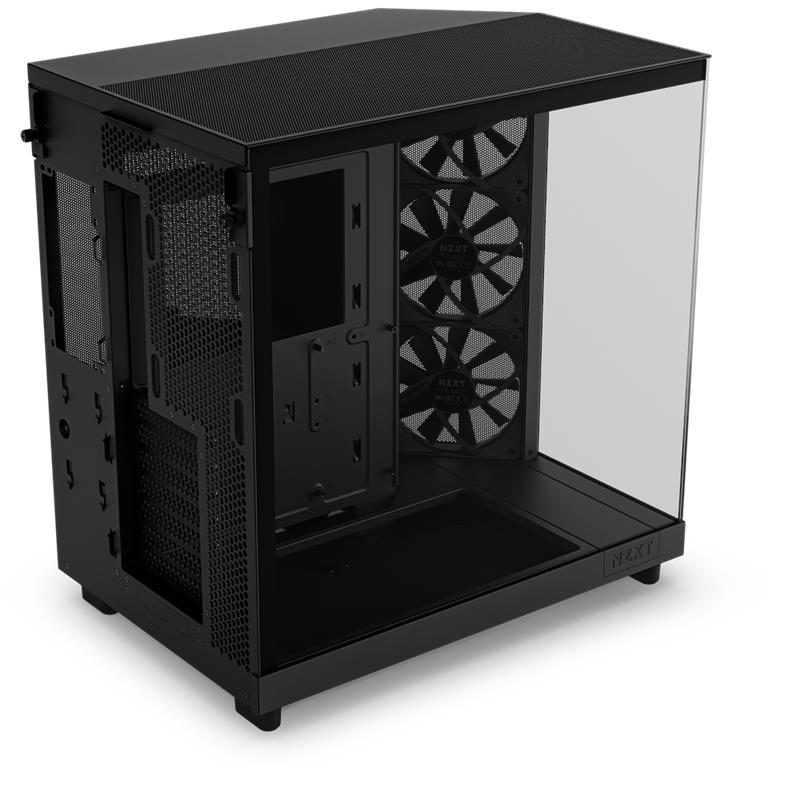 NZXT case H6 Flow / 3x120 mm fan / tempered glass / mesh panel / black NZXT case H6 Flow / 3x120 mm fan / tempered glass / mesh panel / black
