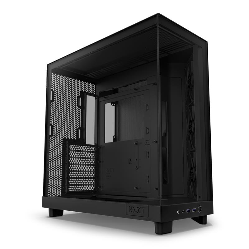 NZXT case H6 Flow / 3x120 mm fan / tempered glass / mesh panel / black NZXT case H6 Flow / 3x120 mm fan / tempered glass / mesh panel / black