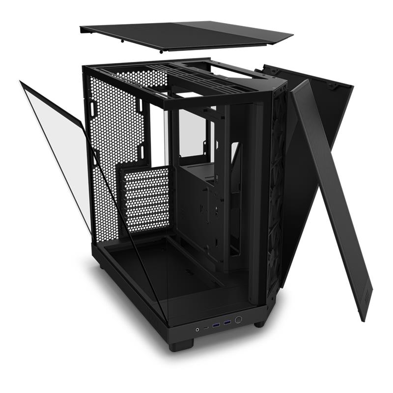 NZXT case H6 Flow / 3x120 mm fan / tempered glass / mesh panel / black NZXT case H6 Flow / 3x120 mm fan / tempered glass / mesh panel / black