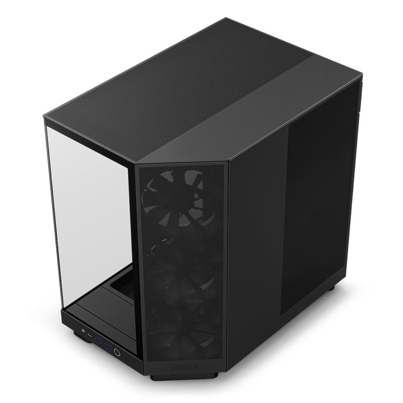 NZXT case H6 Flow / 3x120 mm fan / tempered glass / mesh panel / black NZXT case H6 Flow / 3x120 mm fan / tempered glass / mesh panel / black