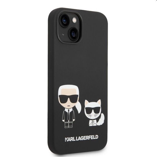 Pouzdro Karl Lagerfeld and Choupette Liquid Silicone pro Apple iPhone 14, černé Pouzdro Karl Lagerfeld and Choupette Liquid Silicone pro Apple iPhone 14, černé