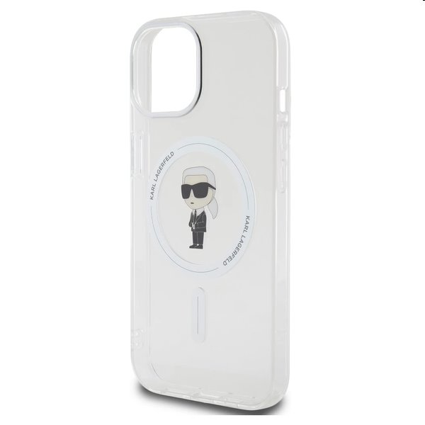 Pouzdro Karl Lagerfeld IML Ikonik MagSafe pr Apple iPhone 15, transparentí