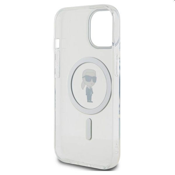 Pouzdro Karl Lagerfeld IML Ikonik MagSafe pr Apple iPhone 15, transparentí