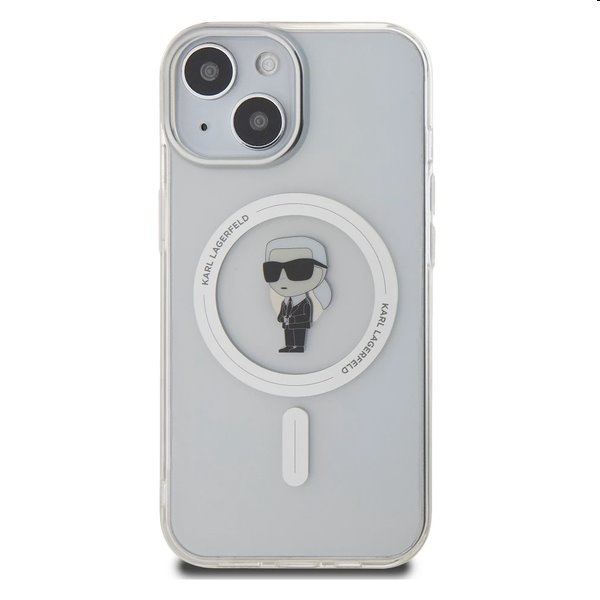 Pouzdro Karl Lagerfeld IML Ikonik MagSafe pr Apple iPhone 15, transparentí
