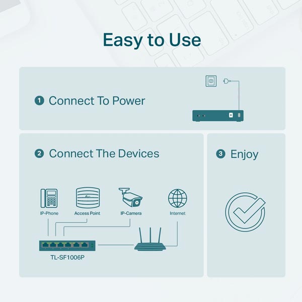 TP-Link TL-SF1006P, 6-Port 10/100 Mbps Desktop Switch with 4-Port PoE, 4x 10/100 Mbps PoE Ports, 2x 10/100 Mbps Non-Po TP-Link TL-SF1006P, 6-Port 10/100 Mbps Desktop Switch with 4-Port PoE, 4x 10/100 Mbps PoE Ports, 2x 10/100 Mbps Non-Po
