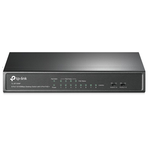 tp-link TL-SF1008P, 8 port mini Desktop Switch, 8x 10/100M RJ45 ports, 4x PoE, steel case tp-link TL-SF1008P, 8 port mini Desktop Switch, 8x 10/100M RJ45 ports, 4x PoE, steel case
