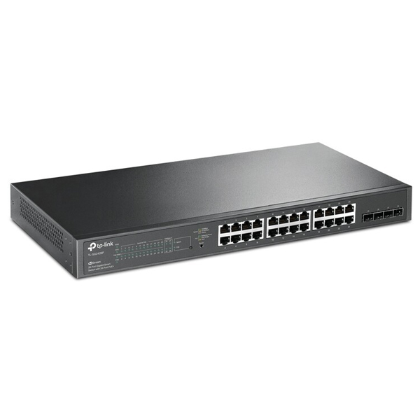 tp-link TL-SG2428P, 28 portový gigabitový inteligentní switch JetStream s 24 porty PoE+