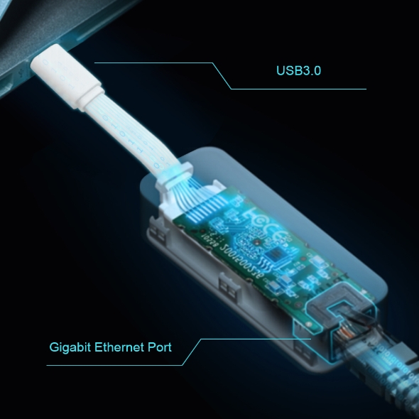 TP-Link UE300C, USB 3.0 type-C na gigabitový ethernetový síťový adaptér