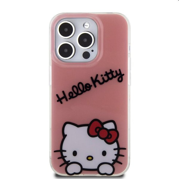 Zadní kryt Hello Kitty IML Daydreaming Logo pro Apple iPhone 15 Pro, růžové