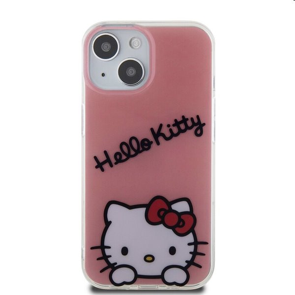 Zadní kryt Hello Kitty IML Daydreaming Logo pro Apple iPhone 15, růžové