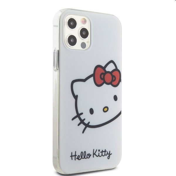 Zadní kryt Hello Kitty IML Head Logo pro Apple iPhone 12/12 Pro, bílé