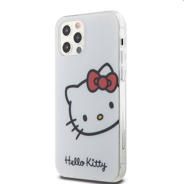 Zadní kryt Hello Kitty IML Head Logo pro Apple iPhone 12/12 Pro, bílé