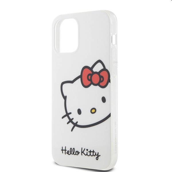 Zadní kryt Hello Kitty IML Head Logo pro Apple iPhone 12/12 Pro, bílé