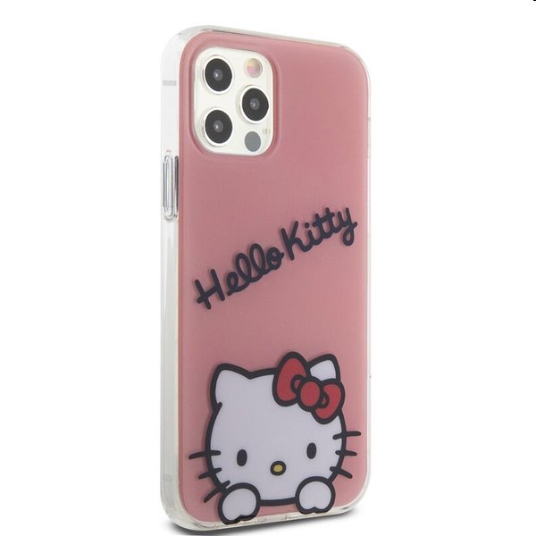 Zadní kryt Hello Kitty IML Daydreaming Logo pro Apple iPhone 12/12 Pro, růžové