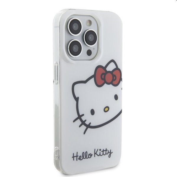 Zadní kryt Hello Kitty IML Head Logo pro Apple iPhone 15 Pro, bílé