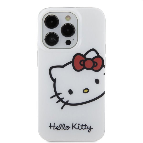 Zadní kryt Hello Kitty IML Head Logo pro Apple iPhone 15 Pro, bílé