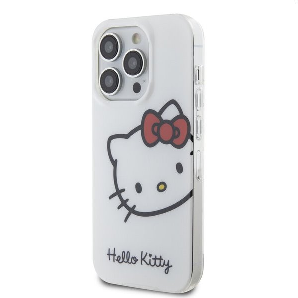 Zadní kryt Hello Kitty IML Head Logo pro Apple iPhone 15 Pro Max, bílé