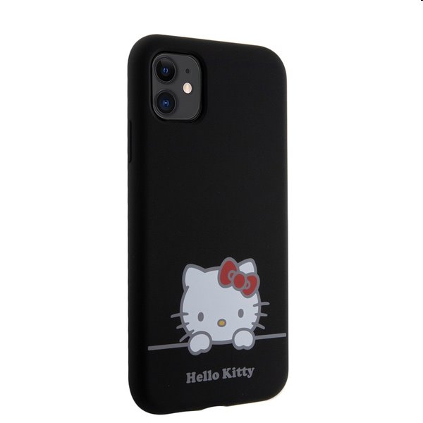 Zadní kryt Hello Kitty Liquid Silicone Daydreaming Logo pro Apple iPhone 11, černé