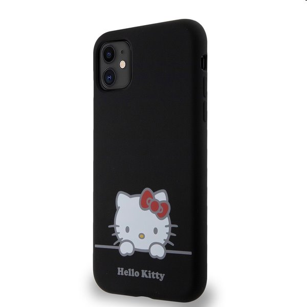 Zadní kryt Hello Kitty Liquid Silicone Daydreaming Logo pro Apple iPhone 11, černé