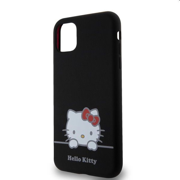 Zadní kryt Hello Kitty Liquid Silicone Daydreaming Logo pro Apple iPhone 11, černé