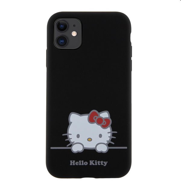 Zadní kryt Hello Kitty Liquid Silicone Daydreaming Logo pro Apple iPhone 11, černé