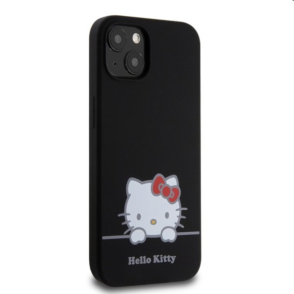 Zadní kryt Hello Kitty Liquid Silicone Daydreaming Logo pro Apple iPhone 13, černé
