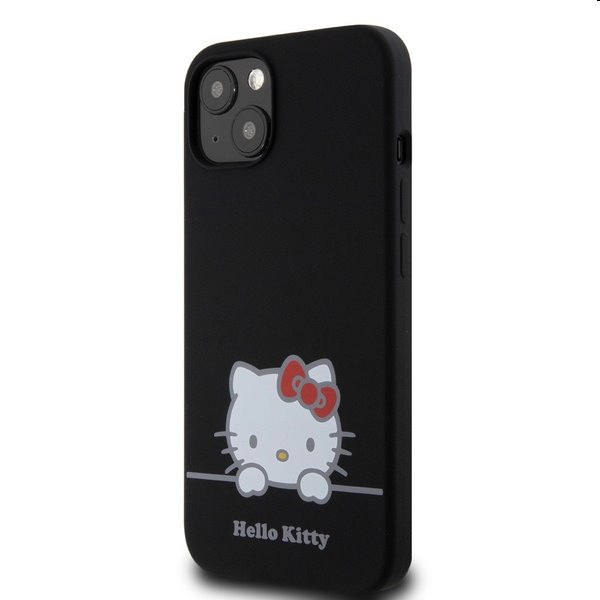 Zadní kryt Hello Kitty Liquid Silicone Daydreaming Logo pro Apple iPhone 13, černé