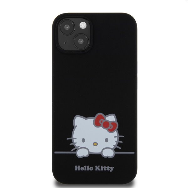Zadní kryt Hello Kitty Liquid Silicone Daydreaming Logo pro Apple iPhone 13, černé Zadní kryt Hello Kitty Liquid Silicone Daydreaming Logo pro Apple iPhone 13, černé