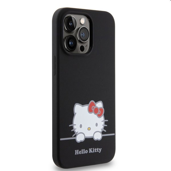 Zadní kryt Hello Kitty Liquid Silicone Daydreaming Logo pro Apple iPhone 13 Pro, černé