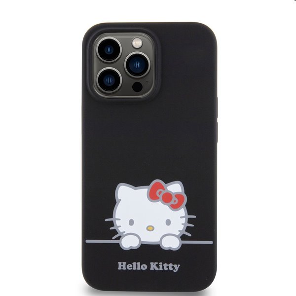 Zadní kryt Hello Kitty Liquid Silicone Daydreaming Logo pro Apple iPhone 13 Pro, černé