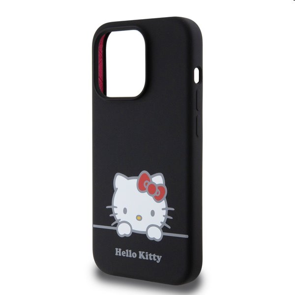 Zadní kryt Hello Kitty Liquid Silicone Daydreaming Logo pro Apple iPhone 15 Pro, černé