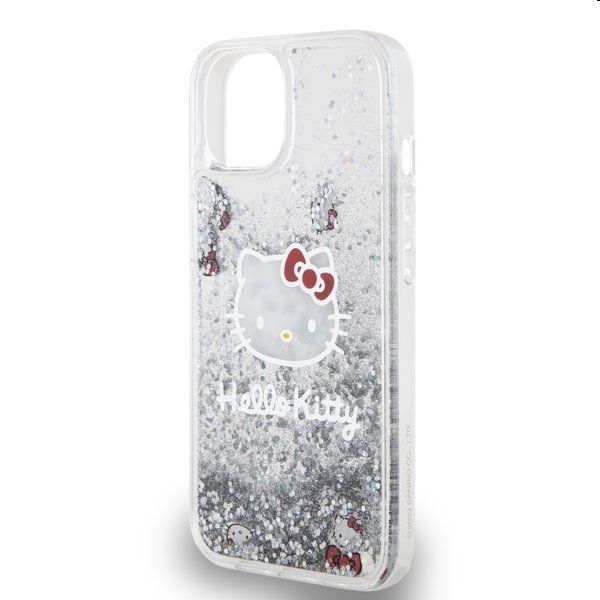 Zadní krytHello Kitty Liquid Glitter Electroplating Head Logo pro Apple iPhone 12/12 Pro, transparentní